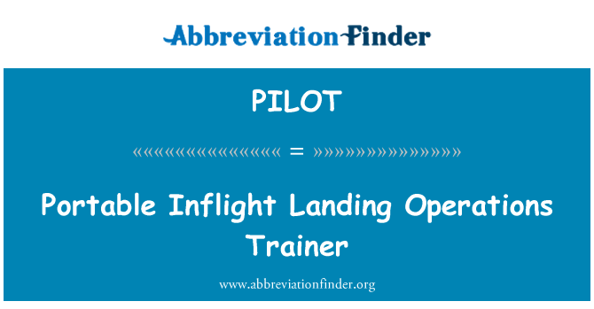 PILOT: מאמן פעולות נחיתה למטוסים נייד