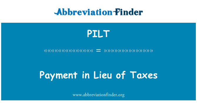 PILT: 세금 대신 지불