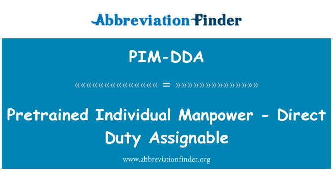 PIM-DDA: Pretrained endividyèl Mendèv - dirèk sèvis Assignable