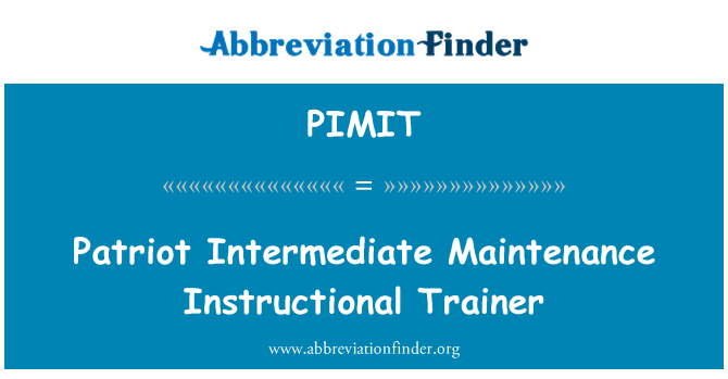 PIMIT: Patriot mellanliggande underhåll instruktions tränare