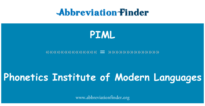 PIML: Фонетика институт на модерното езици