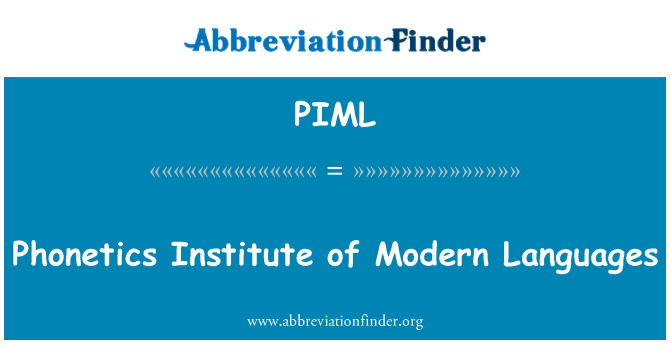 PIML: Lang phonétique Enstiti ki a la mòd