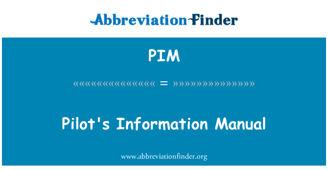 PIM: 驾驶员信息手册