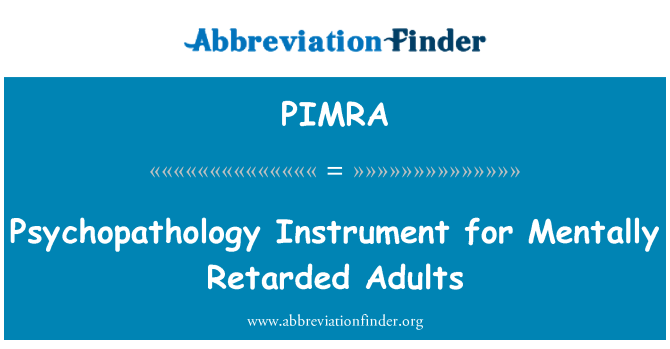 PIMRA: 弱智成人精神病理学仪