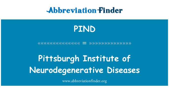 PIND: Pittsburgh Institute of Neurodegenerative Diseases
