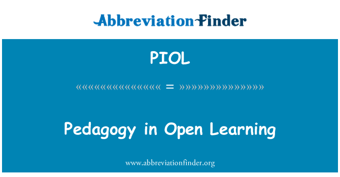 PIOL: Pedagogika v odprto učenje