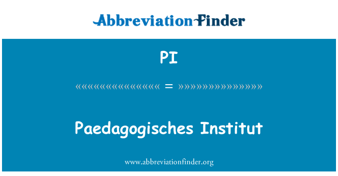 PI: انستیتو Paedagogisches