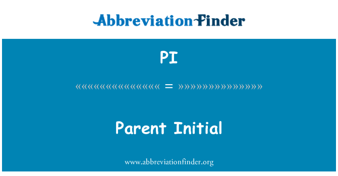 PI: Paran inisyal