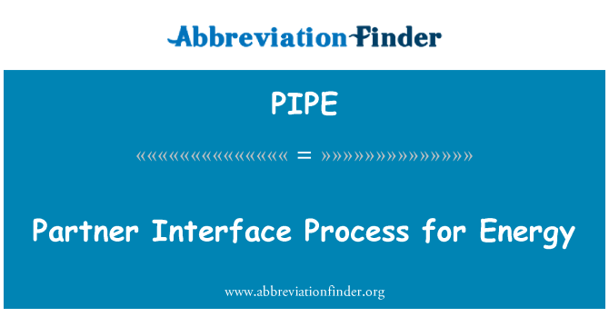 PIPE: Процесс интерфейса партнера для энергетики