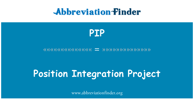PIP: Prosiect integreiddio sefyllfa