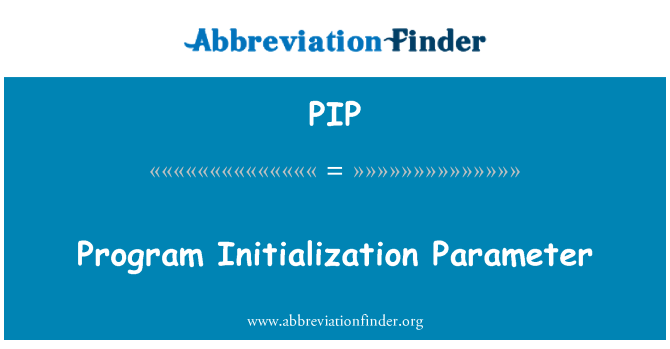 PIP: Parametr inicializace programu