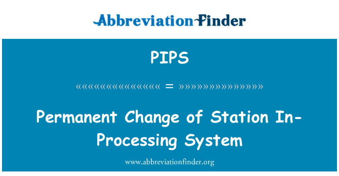 PIPS: Changement permanent du système de traitement de la Station