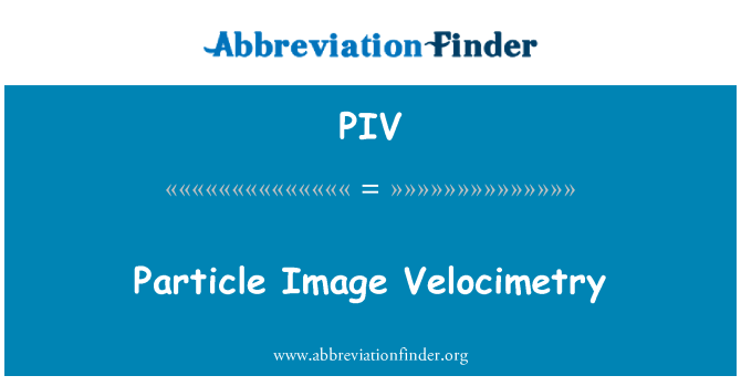 PIV: Particle Image Velocimetry