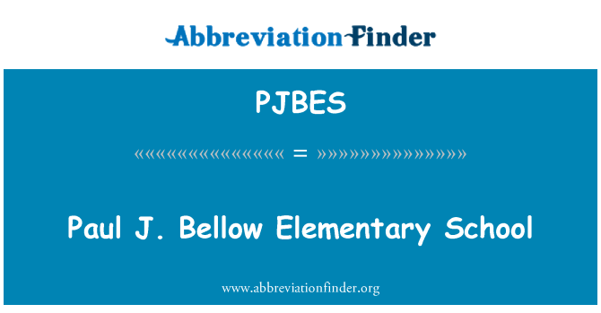 PJBES: Paul जे Bellow प्राथमिक स्कूल