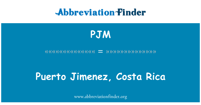 PJM: Puerto Jimenez, Kostarika