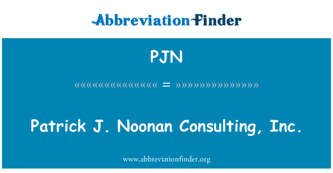 PJN: Patrick J. Noonan Consulting, Inc.