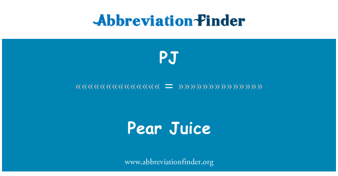 PJ: Jus de poire