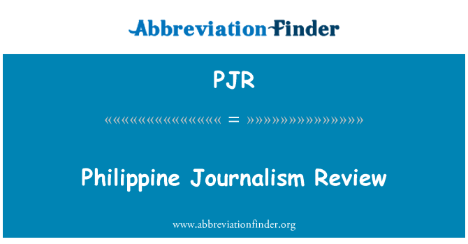 PJR: Filipīnu Journalism Review