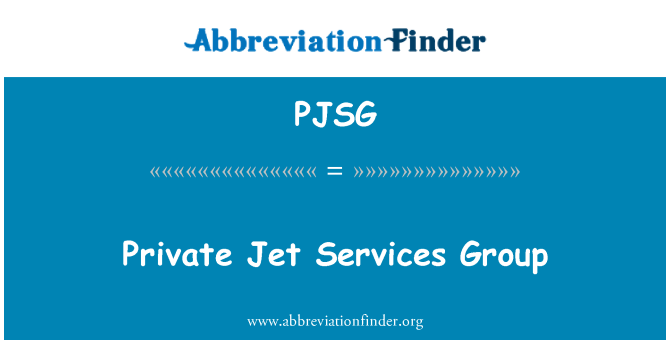 PJSG: Özel Jet Hizmetleri grubu