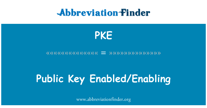 PKE: Clé publique activé/activation