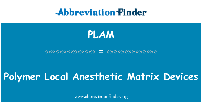 PLAM: دستگاه ماتریس پلیمر بی حسی موضعی