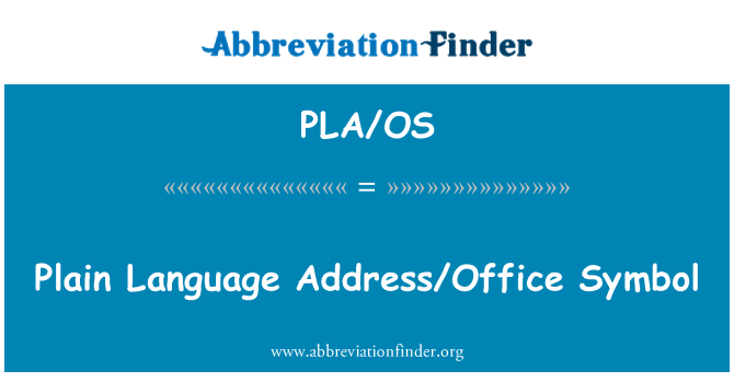 PLA/OS: Plain lang adrès/biwo senbòl