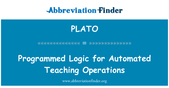 PLATO: Programirani logika za automatsku nastavne operacije