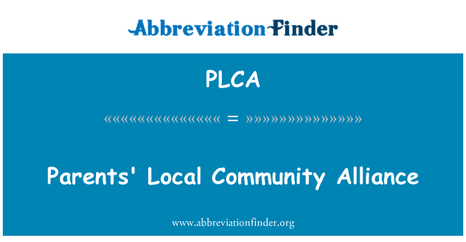 PLCA: Anne babamın yerel toplum İttifak