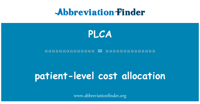 PLCA: porazdelitev stroškov bolnik nivoja