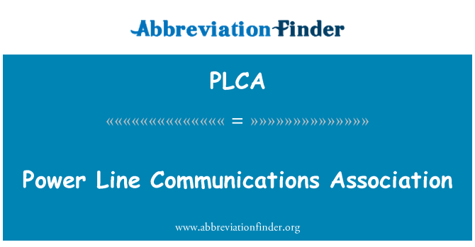 PLCA: Power Line Communications Association