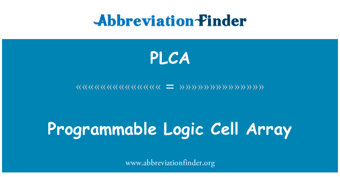 PLCA: Programmable Logic Cell Array