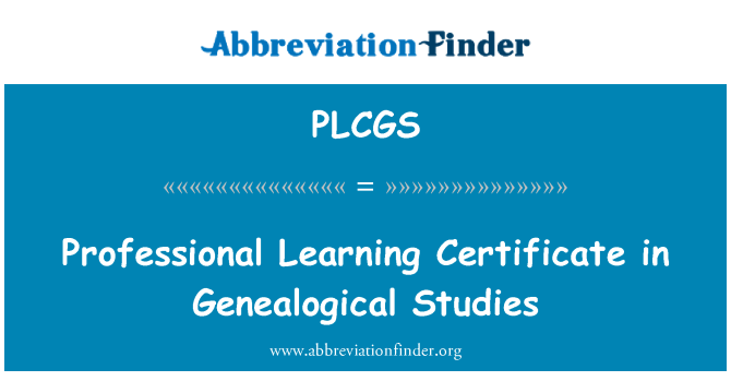 PLCGS: Professjonali tagħlim ċertifikat fl-istudji ġenealoġiċi