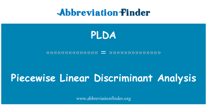 PLDA: Piecewise lineární diskriminační analýza