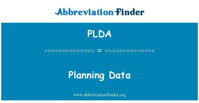 PLDA: 規劃資料