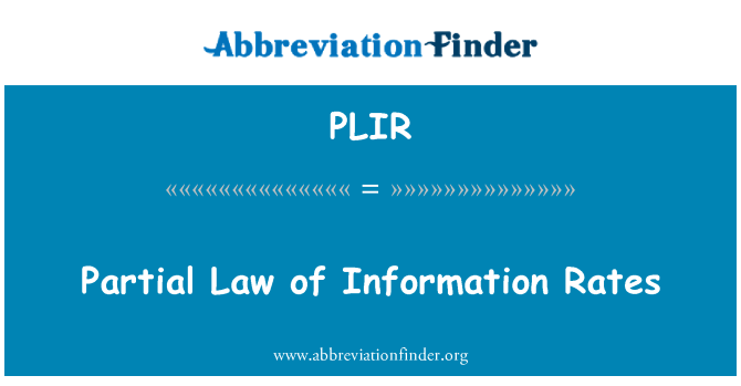 PLIR: Undang-undang sebahagian maklumat kadar