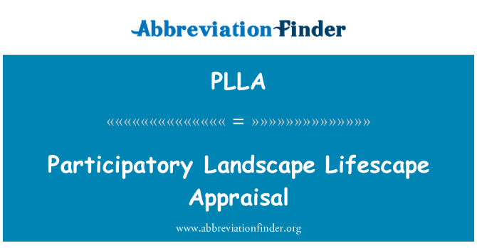 PLLA: Paysage participative habitants Appraisal