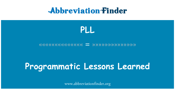 PLL: Programmation leçons apprises