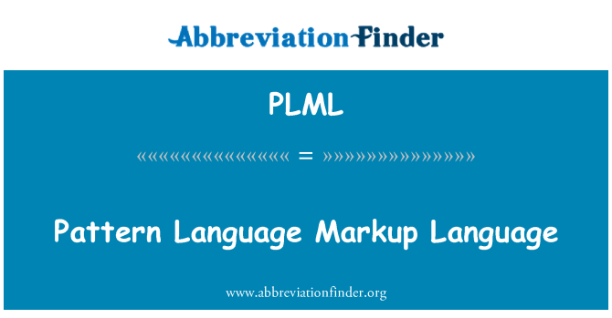 PLML: Mönster språk Markup Language