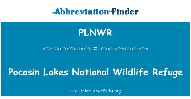 PLNWR: Llynnoedd pocosin lloches cenedlaethol bywyd gwyllt