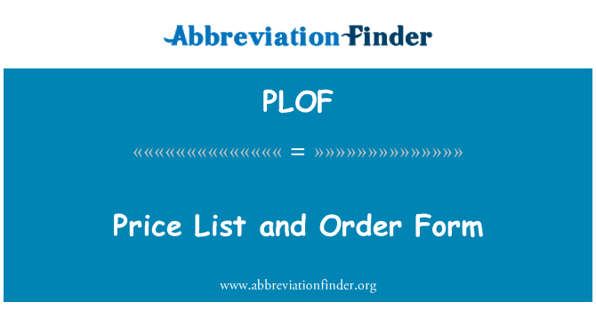 PLOF: Lista de precios y formulario de pedido