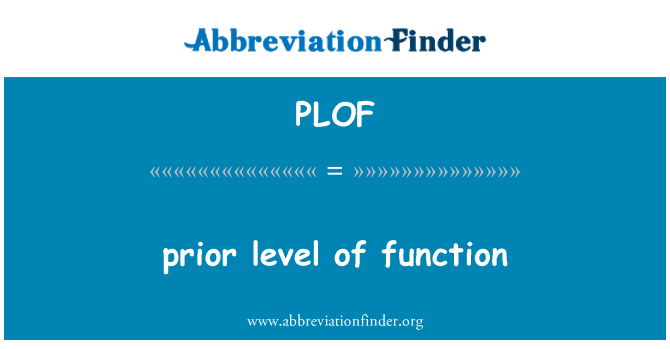 PLOF: 事先水準的函數