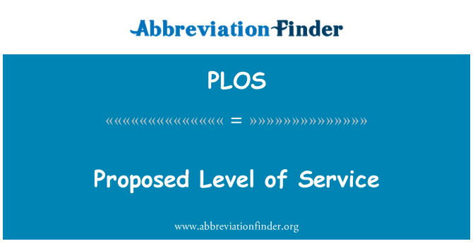 PLOS: المستوى المقترح للخدمة