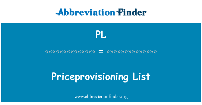 PL: Priceprovisioning saraksts