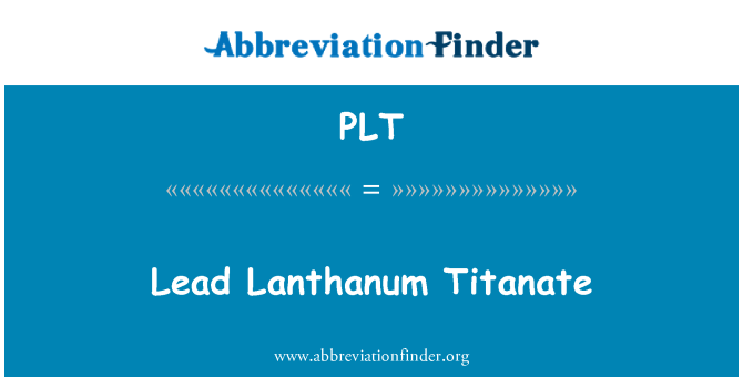 PLT: Titanat lantanum taċ-ċomb