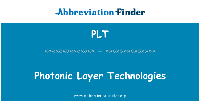 PLT: Tecnologie fotoniche strato