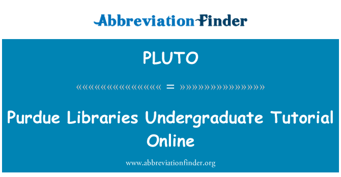 PLUTO: 普渡大学图书馆在线本科教程
