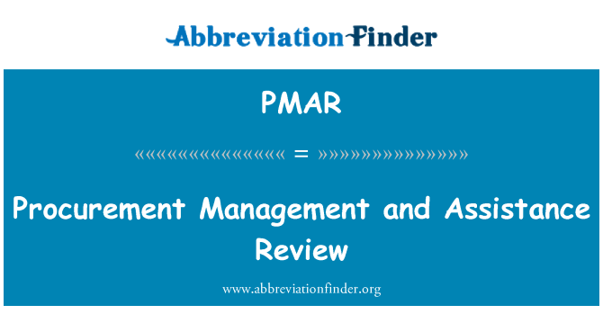 PMAR: Procurement Management and Assistance Review