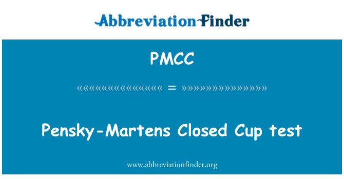 PMCC: Prawf Cwpan gau Pensky-Martens