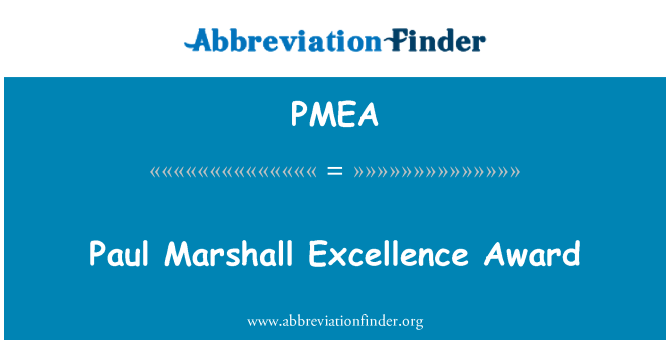 PMEA: Paul Marixxall Excellence Award