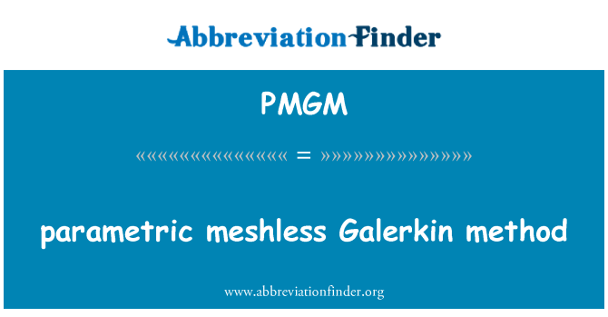 PMGM: parametrické meshless Galerkinovy metody